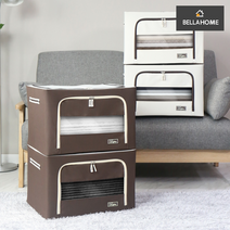 벨라홈 프리미엄 대용량 리빙박스 66L, 아이보리, 2개