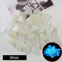 1020pcs 정원 장식 빛나는 돌 어두운 장식 자갈에 빛나는 야외 물고기 탱크 장식 자갈 바위 수족관 muticolor, 10개, 하얀