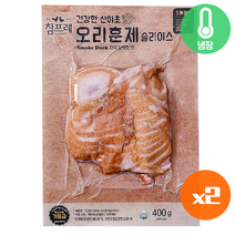 [메가마트]참프레 산야초 오리훈제 슬라이스 400g(1+1)행사, 1개