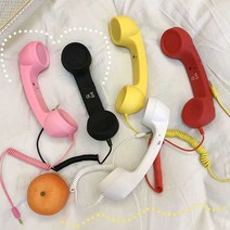 복고풍 스타일 스마트폰 이어폰 전화통화 수신기, (주황색)