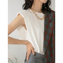 어깨뽕 티셔츠 상의 슬림 맵시 옷 여성 숄더업핏 79
