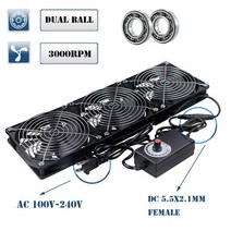 CPU쿨러 120mm 3000rpm 팬 냉각 컨트롤러 포함 12cm 12v 220v 팬, 3 팬 듀얼 볼, 영국 플러그