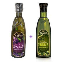 롯데 쉐푸드 포도씨유900ml+압착올리브유900ml 식용유 전 식당 튀김 부침 음식 볶음