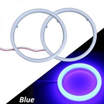 COB LED 엔젤 아이 헤일로 링 2 개 60Mm 95MM 100Mm 120mm 자동차 주간 주행 등 헤드라이트, 01 60MM, 07 YELLOW, 2개