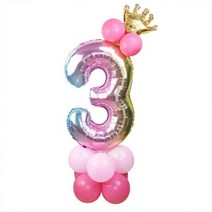 화동풍선 1set 32inch Rainbow Foil Number Balloon with Crown Wedding Anniversary Party Latex Decor Birthd, A3_Option1