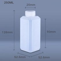 액체 오일 시약 식품 등급 HDPE 용기 누출 방지 리필 병 용 뚜껑이 있는 빈 사각형 플라스틱, 250ml