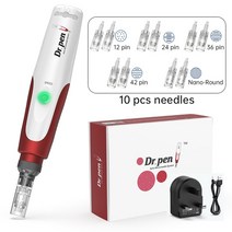 닥터 펜 N2 무선 더마 프로페셔널 페이셜 마이크로니들 테라피 10 피스 바늘 자동 뷰티 기기, 08 Wired  UK