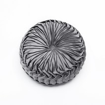 네덜란드 벨벳 호박 패드 순색 북유럽 바람 수공 주름 쿠션 창 바퀴 쿠션?, 크리스마스 회색, 直径40*10cm