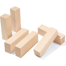[프라모델 일본직구] DFSucces 조각된 나무 블록 미완성 목재 직사각형 큐브 목재 DIY 공예품 손으로 조각한 모델 초보자에게 적합 (6개 세트), 6개 세트