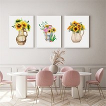 셀러허브 감성 수채화 해바라기 그림 액자 No1 10 캔버스 20호, 3번／20호53x73cm(캔버스액자옆면검정)