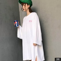 가바바 남여공용 긴팔티셔츠 보호본능 자극 하의실종 오버핏 커플 긴팔티셔츠 G61621