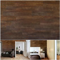 Wallworks Design 자석 비닐 벽 패널 36sf (화이트 워시 오크), Modern Dark Elm