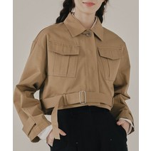 로맨틱 크라운 ROMANTIC CROWN 개버딘 트렌치 크롭 자켓 베이지 GABERDINE TRENCH CROP JACKET BEIGE