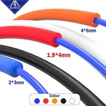 3D 프린터 부품 MellowPTFE 튜브 Teflonto 1.75mm/3.0mm TLFeeder Ender 3 Pr I3 보우덴 핫 엔드 압출기, [09] 3M ID 4MM OD 6MM, [04] Black