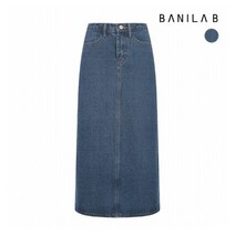 [바닐라비] 여성 뒷트임 하프 밴딩 데님 스커트