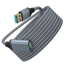 케이블세상 나일론 꼰 usb 3.0 남성-여성 고속 전송 데이터 케이블 컴퓨터 카메라, 2m, 회색