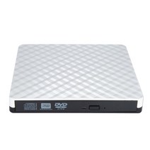 PC 노트북 외부 USB 3.0 DVD RW CD 작성기 휴대용 광학 드라이브 버너 리더 플레이어 트레이 휴대용 드라이브 버너, 하나, 하얀색