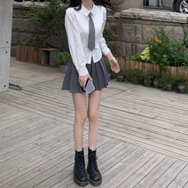 달콤하고 뜨거운 대학 스타일 긴 소매 셔츠 여성의 봄 새로운 허리 슬리밍 유니폼 셔츠 디자인 세련된 탑