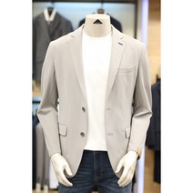 코오롱 브렌우드 23년 S/S 여름 워셔블 크리즈 조직 폴리 셋업 자켓 BRJCM417GYL [무료배송 상품][구매고객한데 신사벨트증정]