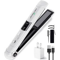 일본 발송 무선 미니 휴대용 고데기 매직기 USB 충전식 스트레이트 컬 2way, 01-화이트