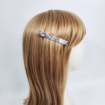 시크몽 프랑스핀 호피 마블 심플 일자 8 cm 옆머리 헤어자동핀