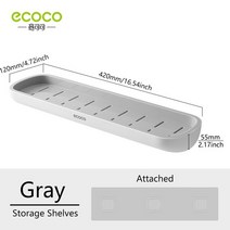 욕실 화장실 선반 ECOCO-벽걸이 형 수납 수건 걸이 샤워 오거나이저 가구 액세서리, [01] Gray A