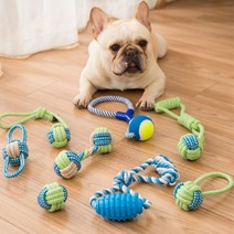 [앨리펫] 코튼로프볼장난감, 투톤팔자볼 블루