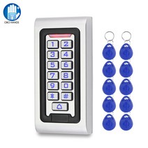 야외 사용 금속 RFID 액세스 컨트롤러 키패드 IP68 방수 Wiegand 26bit 카드 리더 125khz 체인 Keyfobs, 한개옵션0