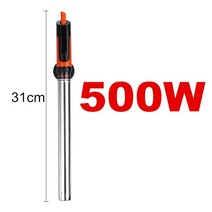 돼지꼬리히터 열선 온수 히터 50 500W 수족관 잠수정 스테인레스 스틸 조절 물고기 탱크 가열 막대 제어 온도 절전, [05] 500W, [02] AU Plug Adapter