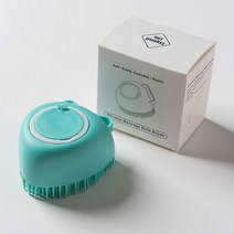 개 목욕 브러시 마사지 장갑 샴푸 상자가있는 부드럽고 안전한 애완 동물 실리콘 빗 강아지와 고양이를위한 애완 동물 액세서리 샤워 손질 도구, 하트 블루
