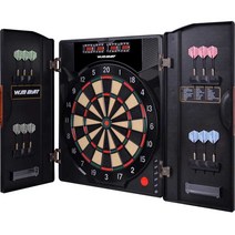 력셔리 전문 경기 독일 소프트 전자 다트 보드판 게임 벽걸이 실내 홈파티 돌림판, 전문 다트 12개 + 바닥 매트 +다트 헤드 200개
