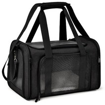 고양이 강아지 캐리어 유모차 백팩 가방 소프트 사이드 개 배낭 애완 동물 개 여행 작은 개 를 위한, m43x28x28cm, 협력사, 검은 색