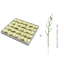 비누꽃 비누꽃바구니 꽃다발 플라워박스 새로운 25pcs 비누 꽃 머리 인공 나비 난초, 유백색 2