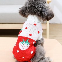 포근한 애견 목폴라 니트 스웨터 고양이 강아지 WI055DG, 빨강 딸기