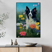 보석 비즈 십자수 보더콜리 강아지 꽃 대형 DIY 디즈니 구슬 명화 구어도 공예 해바라기