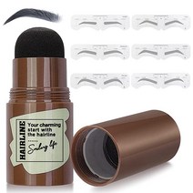 DTDR 눈썹 스탬프 방수 브로우 쉐이핑 키트 디파이너 6개의 재사용 가능한 스텐실 헤어라인 섀도우 파우더 스틱 여성용 메이크업용 (블랙 그레이), Black Gray