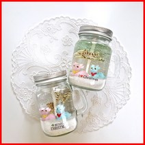 (손잡이용기 2개만들기) 뿔사슴-크리스마스 양초 젤캔들 키트 만들기(100ml/2), 복숭아, 레드
