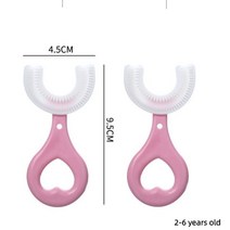 360 도 U자형 아기 칫솔 실리콘 구강 관리 청소, 8.PinkA 2pcs