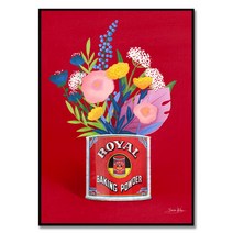 Meraki 김유라 작가 미니 백일홍 아이슬란드 포피 베로니카 레이스 플라워 꽃 그림 풍수 인테리어 액자, 다크 브라운 뉴질랜드 원목 액자