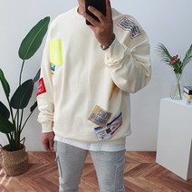 레어 남녀공용 오버핏 쭈리 멀티패치 맨투맨