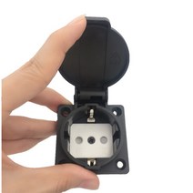 16A 250V 블랙 발전기 제어판 독일 방수 소켓 가정용 데스크탑 커넥터 플러그 유럽 먼지, 한개옵션0