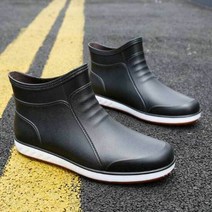 남성 레인 부츠 방수 신발 장마철 여름 작업화 발목, 본상품선택, 단품