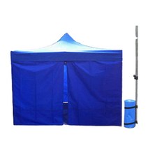 체육대회 천막 프레임+지붕+4면 불투명바람막이+고정물주머니 4p 세트 2.5x2.5m 색상다양, 2.5X2.5 레드