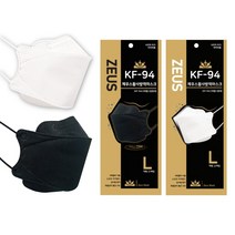 제우스 KF-94 3D 입체형 대형 황사 방역 마스크, KF-94 3D 대형 화이트 100매(10매입)
