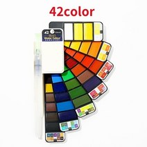 마카쥬물감 운동화 리폼 신발 염색 우수한 18253342 물 브러시 펜으로 설정된 단색 수채화 물감 dropshipping을위한 접이식 여행 수채화 물감, 42색