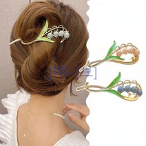 [예니브]1+1 울금향 헤어핀 헤어비녀 반자동 수동핀 집게핀 lnn230202