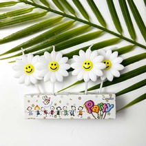 데이지꽃 스마일 초 스마일꽃초 5pcs 생일 파티초 케이크 양초, 스마일꽃초(4개입)