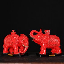 빨간 코끼리상 풍수 행운의상징 레드코끼리, 길이 30cm 높이 25cm 노랑