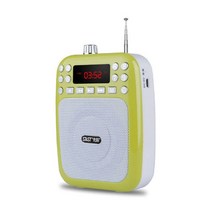 메가폰 확성기 미니 스트랩 형 유선 앰프 투어 가이드 교사를위한 고전력 마이크 TF/U 디스크/FM 기능 지, 01 green