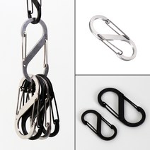 캠핑 S카라비너 S비너 카라비너 스텐비너 강철비너 고강도 비너 차박 카리비너 카라비나 타프 양방향 5개입, 무광블랙